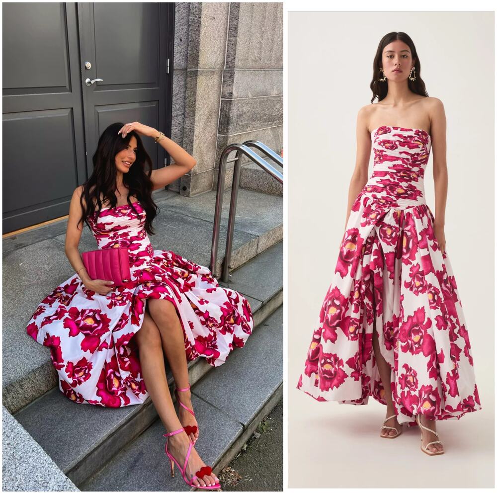 Aje Behold Floral Bubble Hem Maxi Gown US 4 - Picture 3 of 13